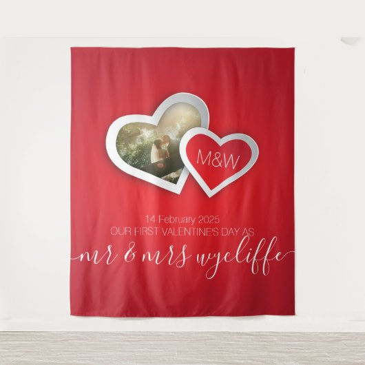 Onze eerste Valentijnsdag als meneer & mevrouw Har Wandkleed (Voorkant)