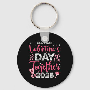 Onze eerste Valentijnsdag samen 2025 Husbynd Wif Sleutelhanger