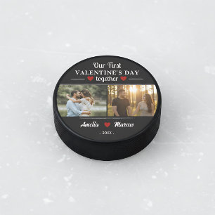 Onze eerste Valentijnsdag samen 2 foto's Hockey Puck