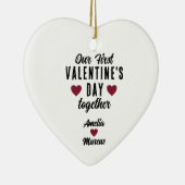 Onze eerste Valentijnsdag samen Keramisch Ornament (Rechts)