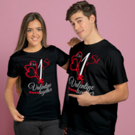 Onze eerste Valentijnsdag samen | paren T-shirt