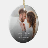 Onze eerste verloofde kerstvakantie keramisch ornament (Rechts)