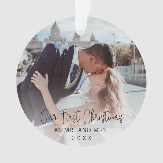 Onze eerste zwarte kerstfoto ornament (voorkant)