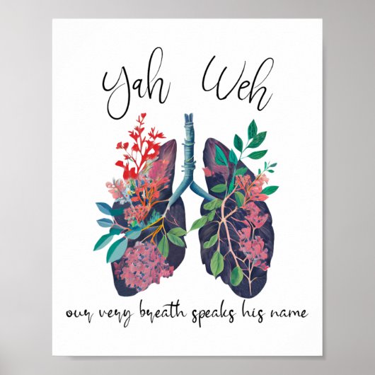 Onze eigen adem spreekt zijn naam YHWH Christelijk Poster (Voorkant)