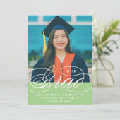 ONZE ELEGANTE SCRIPT GRAD | AFSTUDEERUITNODIGING KAART (Staand voorkant)