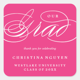 ONZE ELEGANTE SCRIPT GRAD BEDANKT STICKER