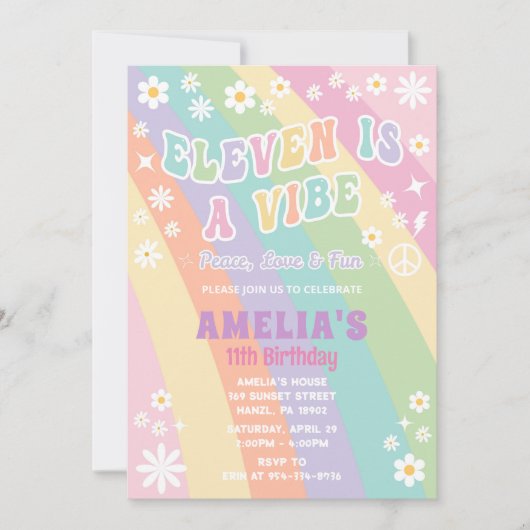 Onze est une invitation d'anniversaire vibe (Devant)