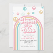 Onze est une invitation rétro arc-en-ciel de style (Devant)