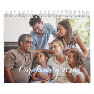 Onze Familie 2026 Elegant Schrift Foto Ontwerp Kalender