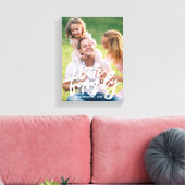 Onze familie Hand Lettered Script gepersonaliseerd Canvas Afdruk (Insitu (Woonkamer))