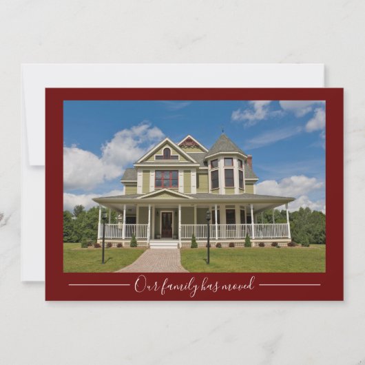 Onze familie heeft Custom House Photo Red Moving Aankondiging (Voorkant)
