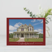 Onze familie heeft Custom House Photo Red Moving Aankondiging (Staand voorkant)