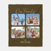 Onze familie kalligrafie script 4 foto's fleece deken (Voorkant)