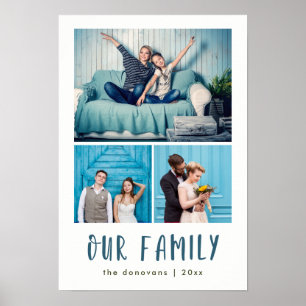 Onze familie Modern drie fotoraster Poster
