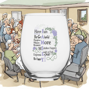 Onze familie regeert woordkunst wijnglas zonder voet