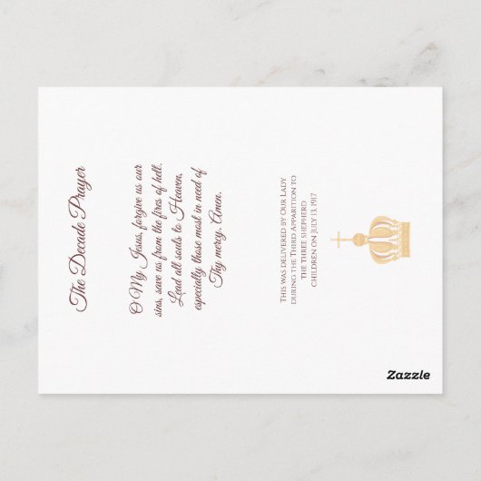 Onze Fatima en het herderds gebed Briefkaart (Achterkant)