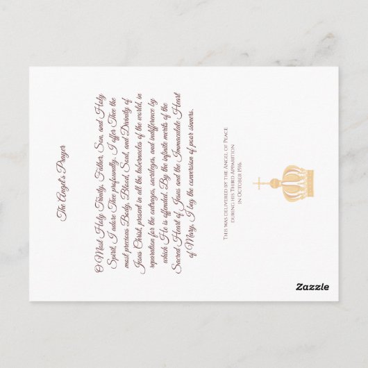 Onze Fatima en het herderds gebed Briefkaart (Achterkant)