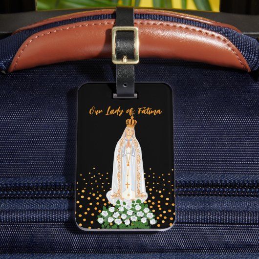Onze Fatima Processie van kaarsen Bagagelabel (Voorkant Insitu 2)