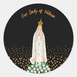 Onze Fatima Processie van kaarsen Ronde Sticker