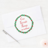 Onze favoriete dingen labels, cadeau Labels, kerst Ronde Sticker (Envelop)