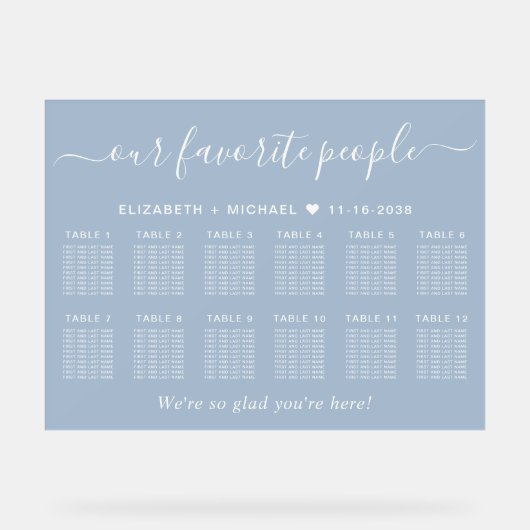 Onze favoriete mensen 12 Tafel Trouwstoelen Acryl Bord (Voorkant)