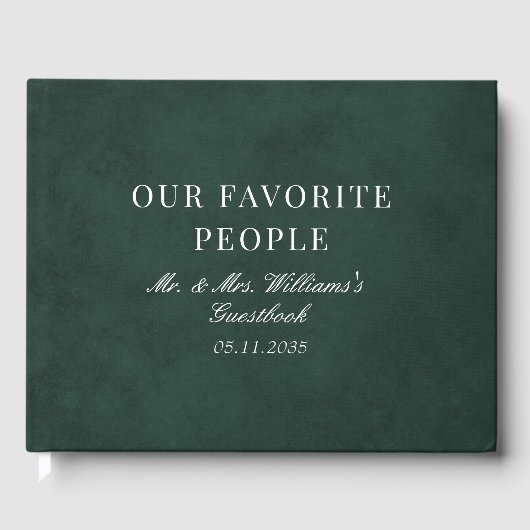 Onze favoriete mensen Forest Green Wedding Gastenboek (Voorkant)