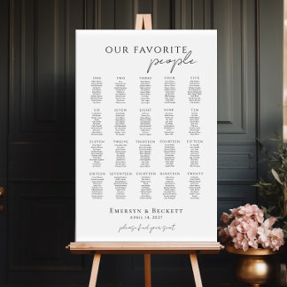 Onze favoriete mensen tot 20 tafels zitplan poster