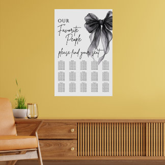 Onze favoriete mensen trouwstoelindeling bow poster