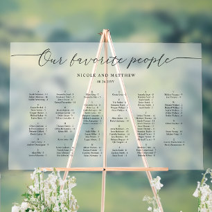 Onze favoriete mensen zitplattegrond Frosted Acryl Bord