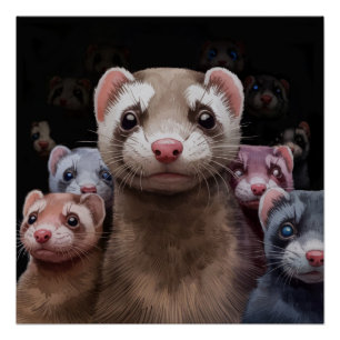 Onze Ferrets stoïques Poster Wall Art