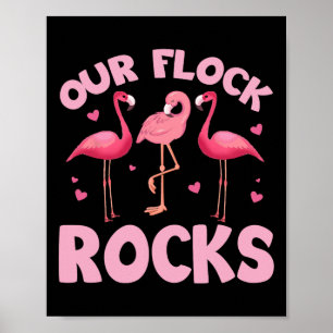 Onze Flock Rocks Familie Flamingo Matching Zomer V Poster