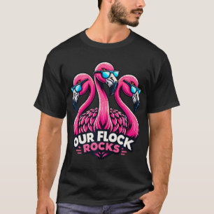 Onze Flock Rocks Fun Flamingo Zonnebrillen feesten T-shirt