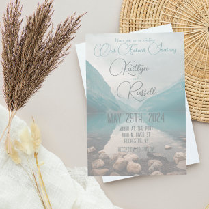 Onze Forever Journey   Moderne bruiloft uitnodigin Kaart