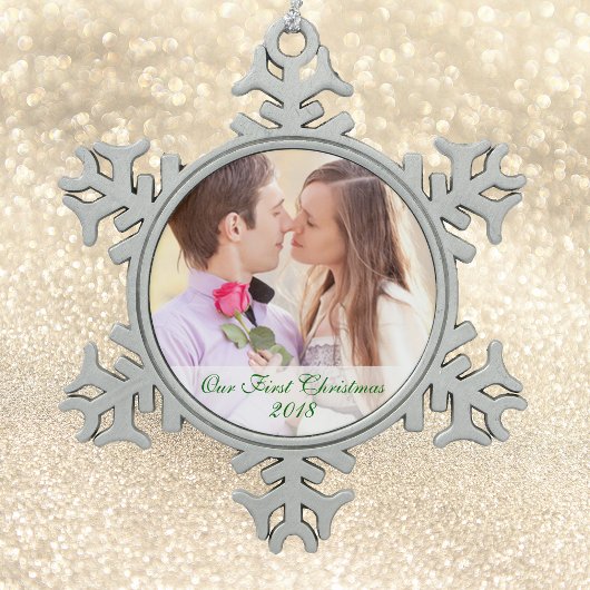 Onze foto Eerste Kerstmis Sneeuwvlok Ornament