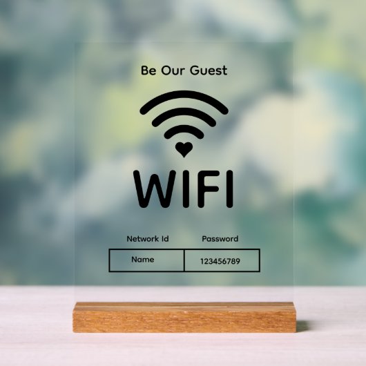 Onze gast wifi wachtwoord acryl teken acryl bord (Neutraal)