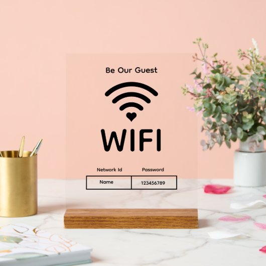 Onze gast wifi wachtwoord acryl teken acryl bord (Huwelijk)