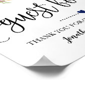 Onze gastensign huwelijksfeest bruiloft navy burgu poster (Hoek)