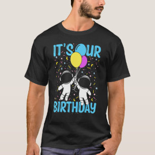 Onze geboorte Astronauts Twins Birthday T-shirt