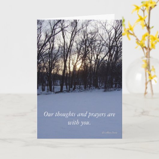 Onze gedachten en gebeden zijn bij jullie. kaart (Gele Bloem)