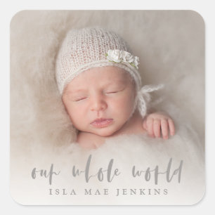 ONZE GEHELE WERELD VIERKANTE STICKER