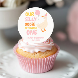 Onze Gekke gans draait er één om Kleurrijk Ronde Sticker