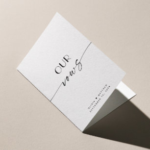 Onze geloften   Moderne Minimalistische Elegante T Kaart