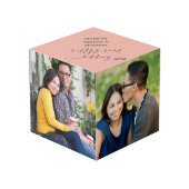 Onze Gelukkige Ooit na Douane 4 Huwelijksfoto Kubus (Achter hoekig)