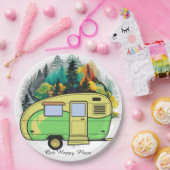 Onze gelukkige plek. Retro Camping Papier Bord (Feest)
