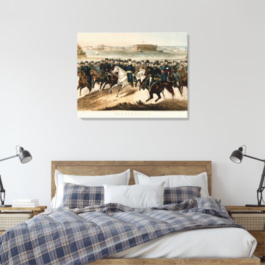 Onze generaals, herstelden de  burgeroorlog van 18 canvas afdruk (Insitu (Slaapkamer))