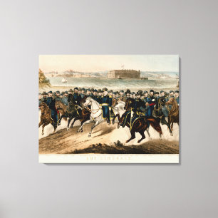 Onze generaals, herstelden de burgeroorlog van 18 canvas afdruk