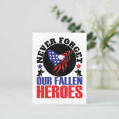 Onze gevallen helden nooit vergeten briefkaart (Staand voorkant)