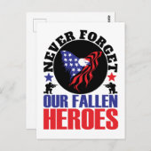 Onze gevallen helden nooit vergeten briefkaart (Voorkant / Achterkant)