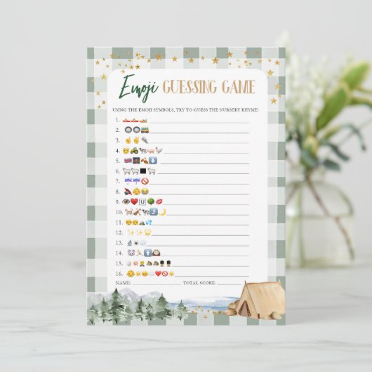 Onze grootste avontuur Baby shower Emoji spel Kaart (Staand voorkant)