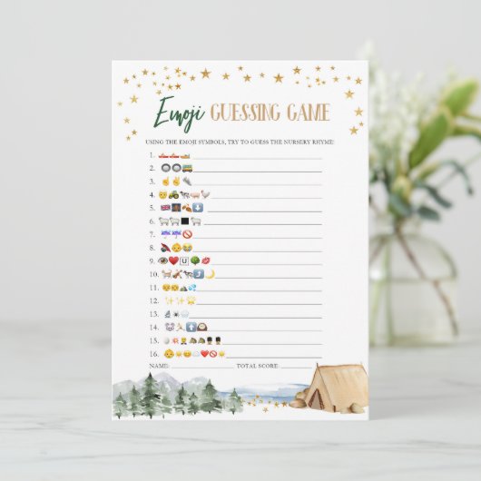 Onze grootste avontuur Baby shower Emoji spel Kaart (Staand voorkant)